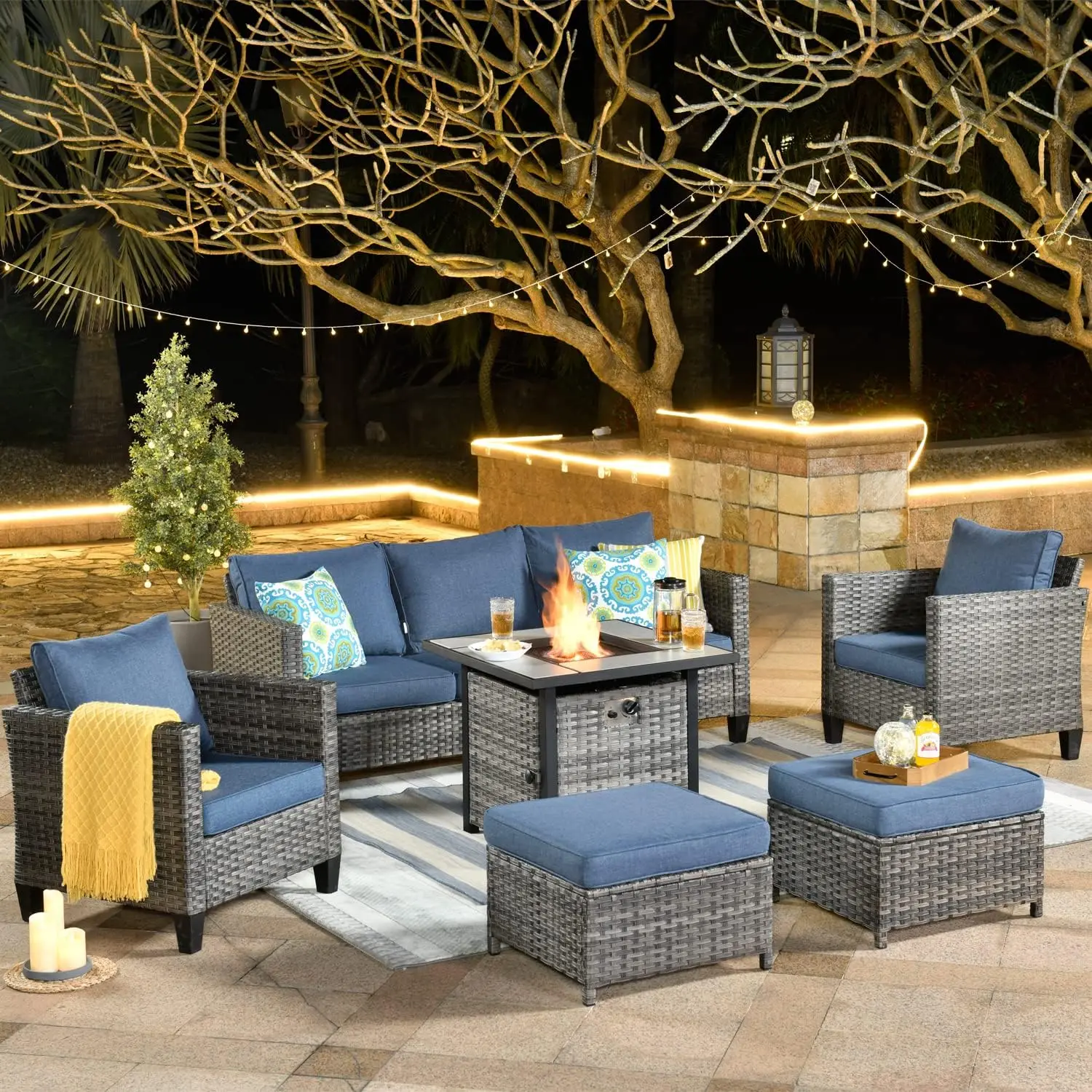 

Patio Furniture Set, Outdoor Furniture Conversation Set with All Weather Conversation Seat