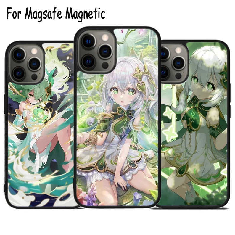 حافظة هاتف لطيفة ناهيدا للشحن اللاسلكي لهاتف آيفون 17 Air 15 16 16e 14 13 11 12 Pro Max Plus Magsafe غطاء ممتص للصدمات مغناطيسي