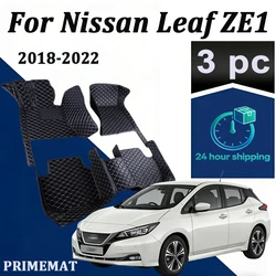 Car Floor Mats For Nissan Leaf ZE1 2018~2022 Luxury Leather Mat Durable Pad Carpets Interior Parts Rugs Set Car Accessories 2019
