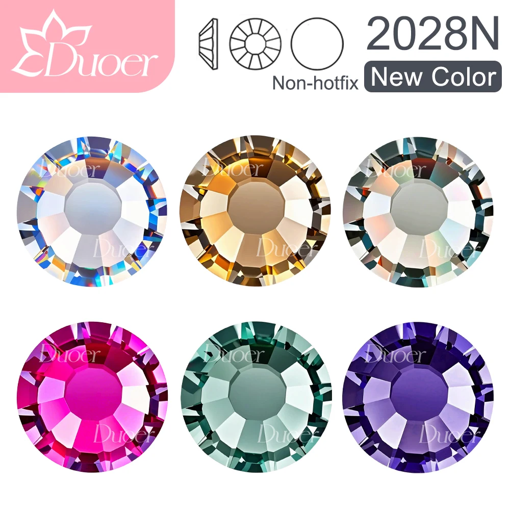 DUOER SS4-SS30 New Color High Quality Glass Rhinestones Crystal Non-hotfix Flatback Strass Stones DIY Crafts Decorations 2028N-2