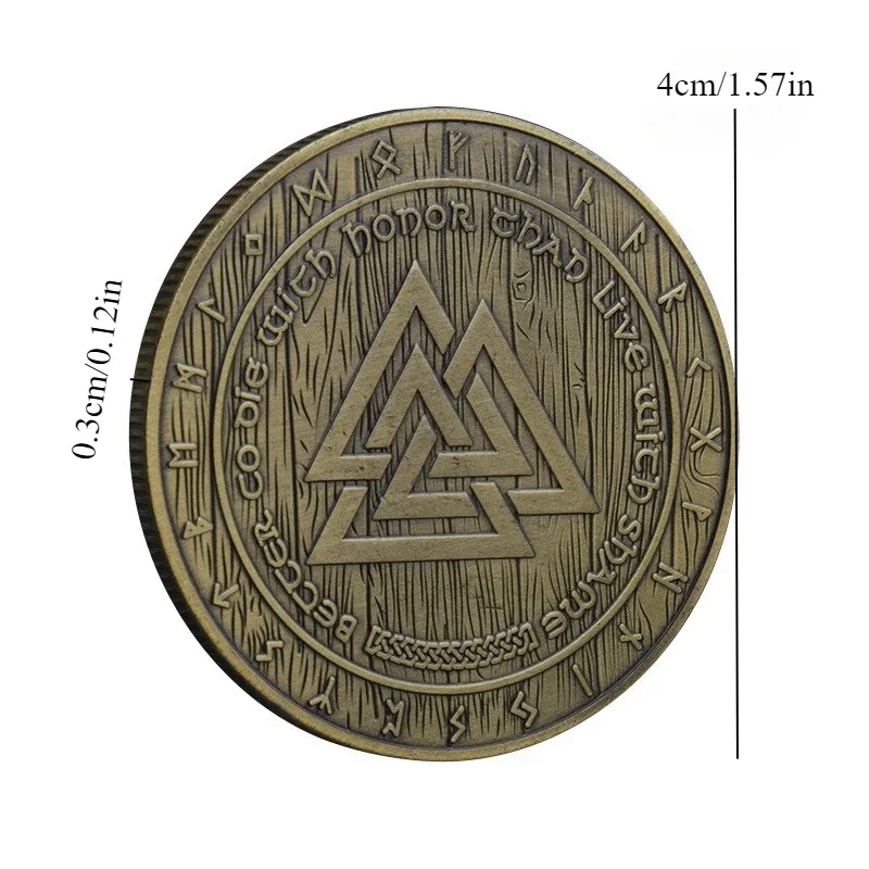 عملة تذكارية مطلية بالنحاس برمز الفايكنج، عملة نرويجية أودين قابلة للجمع لتزيين المنزل