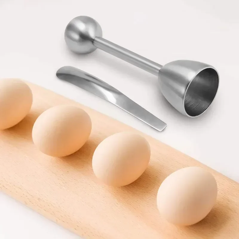 Egg Opener Topper Cutter Soft Boiled Shell Removal Egg Cup Holder Tools Stainless Steel Kitchen Gadgets Egg Breaker