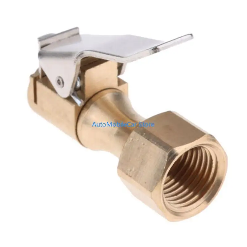 G8TE Lock On Metal Air Chucks Air Compressor Tire Inflator Tire Chuck with Clamp Connector for Auto Hose Repair Inflate Chuck