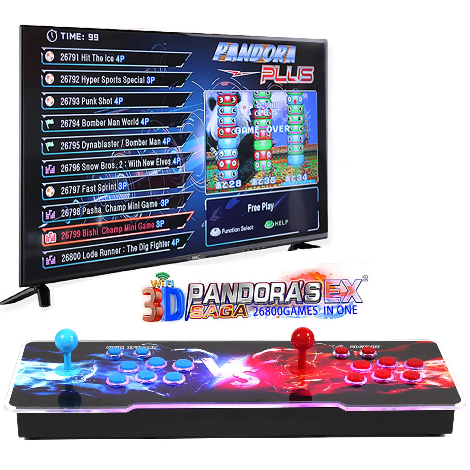 Factory Wholesale 3D Original Arcade Game Board Pandora's Box Bartop Console Coin Operated Wifi English Language Metal Material