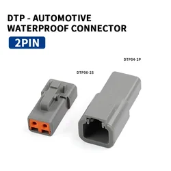 DTP Gray 2 Pin Male Female Waterproof Electrical Auto Connector DTP06-2S DTP04-2P