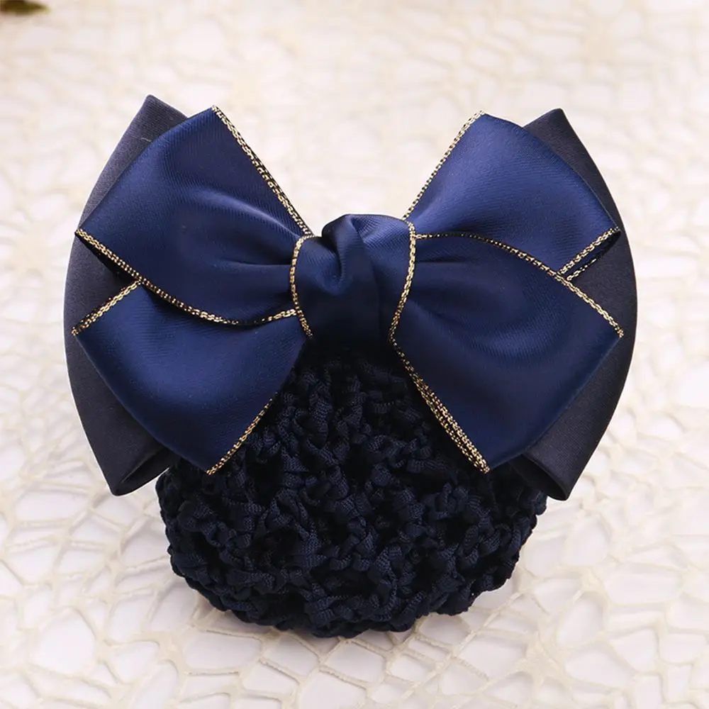 Hotel Women Flight Attendant Ladies Barrette Bownot Hair Clip Bow Hair Net Hairgrips Snood