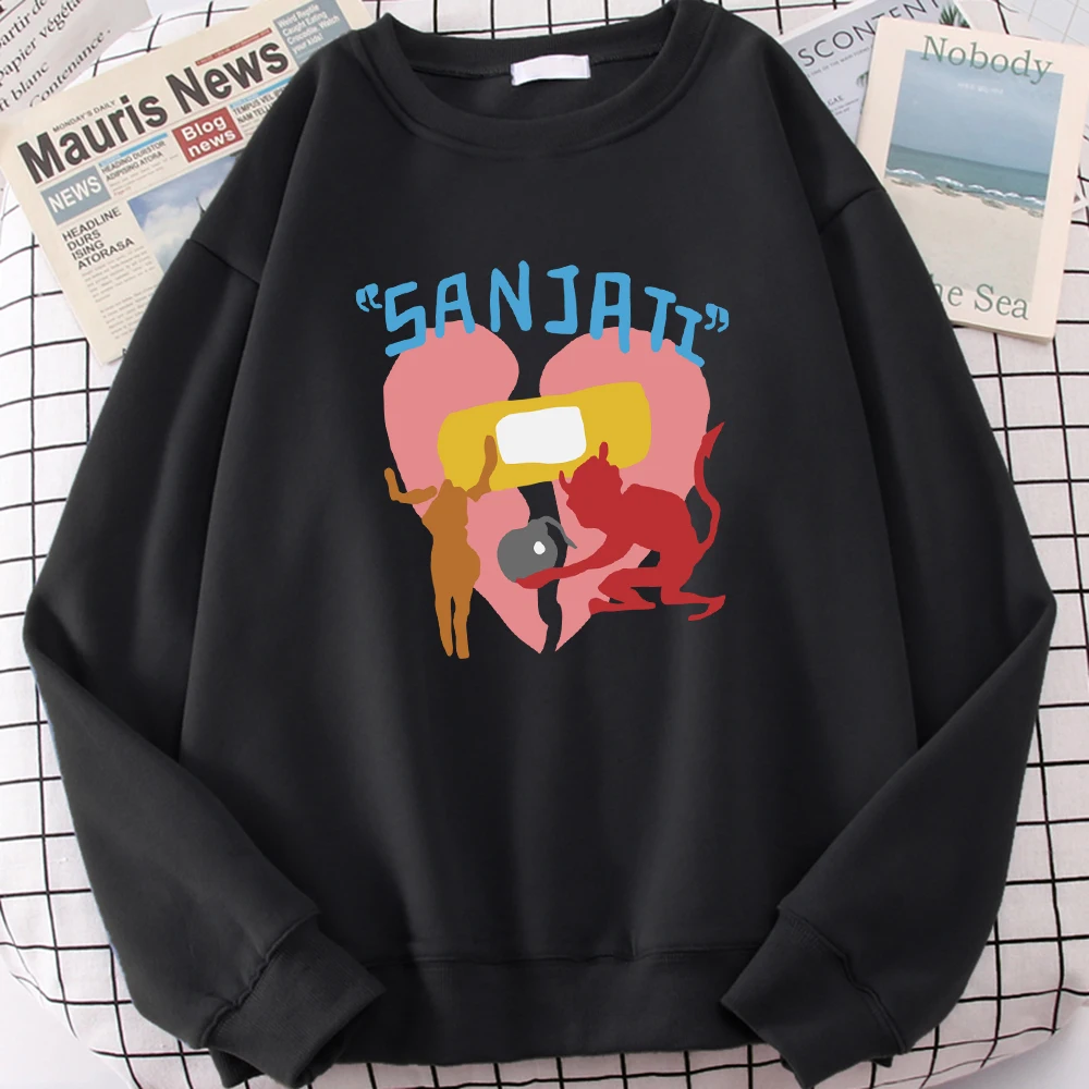 Breaking Down Love That Is Difficult To Repair Print Women Pullover Autumn Casual Sweatshirt Trendy All-Match Clothes Fleece Top