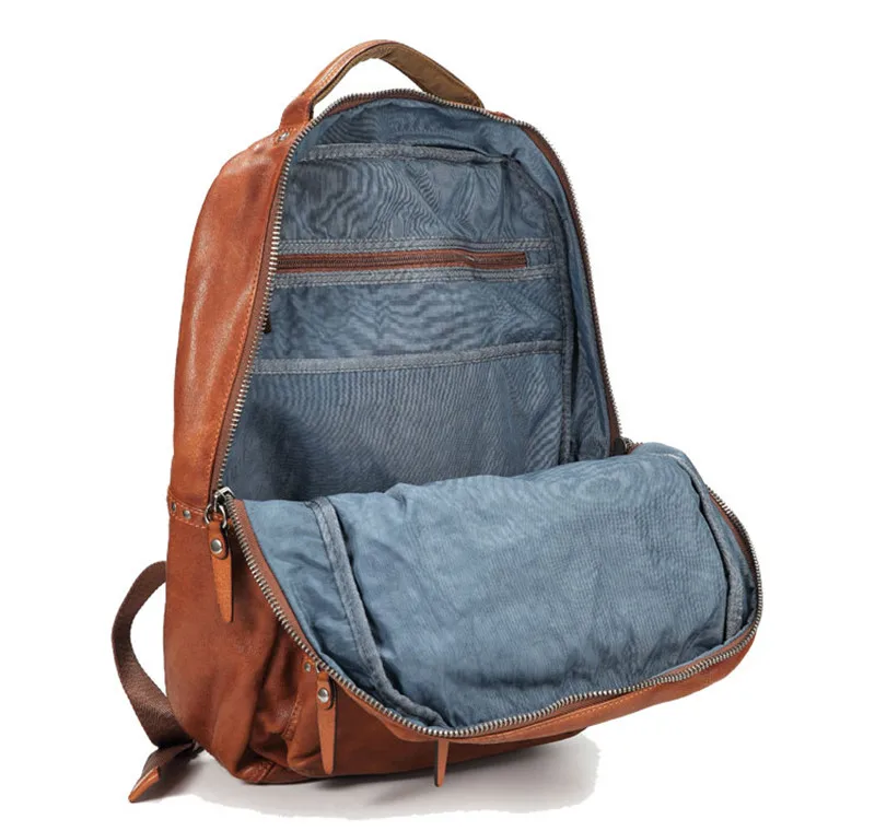 Casual High Quality Genuine Leather Men's Women's Backpack Designer Soft Real Cowhide Luxury Teens Travel Black Laptop Bagpack