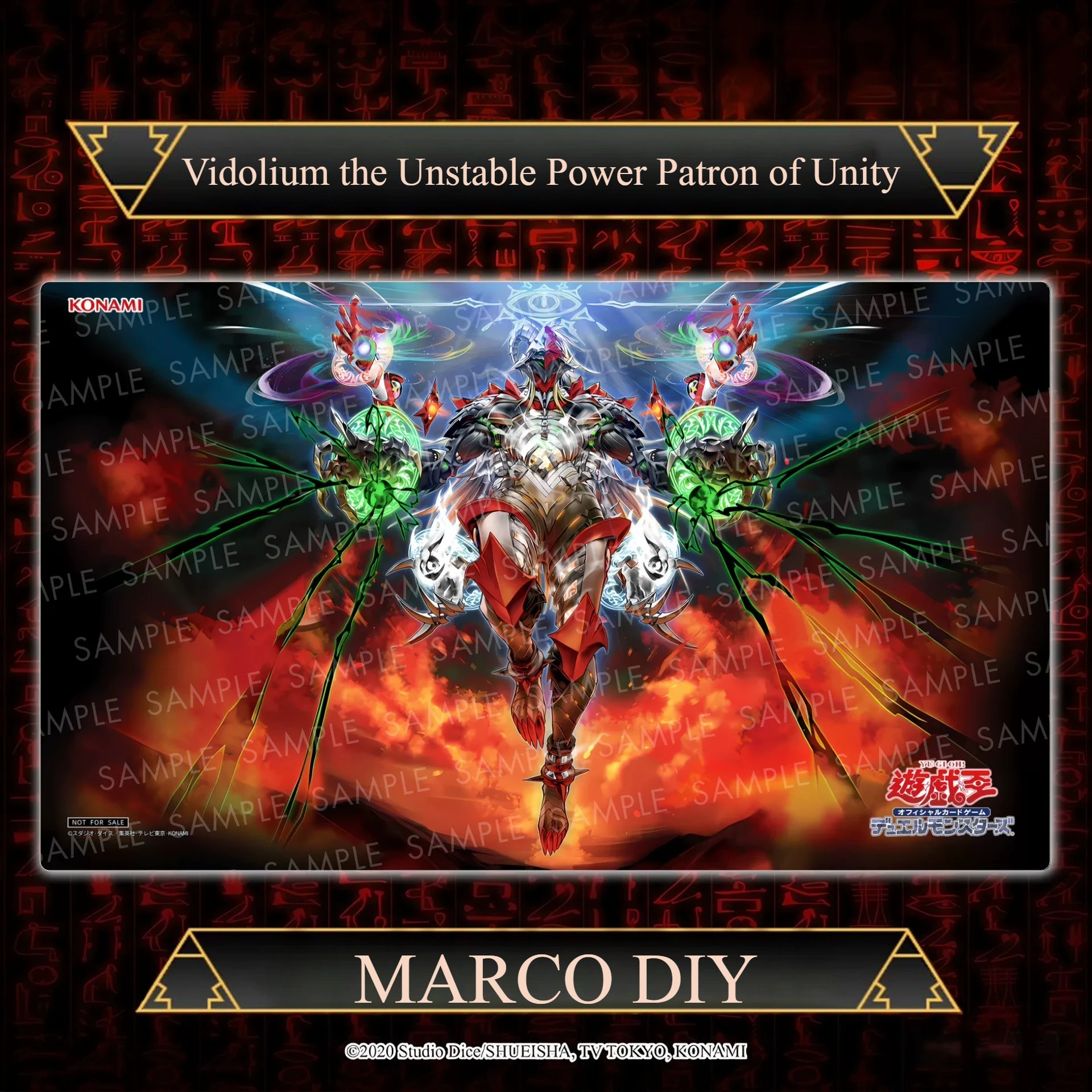 Yugioh Vidolium, le protecteur de l'unité, la puissance instable, tapis de jeu Yu-Gi-Oh! Tapis de jeu de cartes TCG, tapis de duel en caoutchouc
