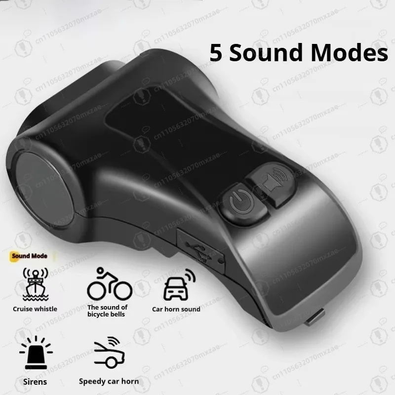 ضوء الجرس 120 ديسيبل متكامل! مصباح أمامي للدراجة مزود بمنفذ USB، وتكيف متعدد النماذج