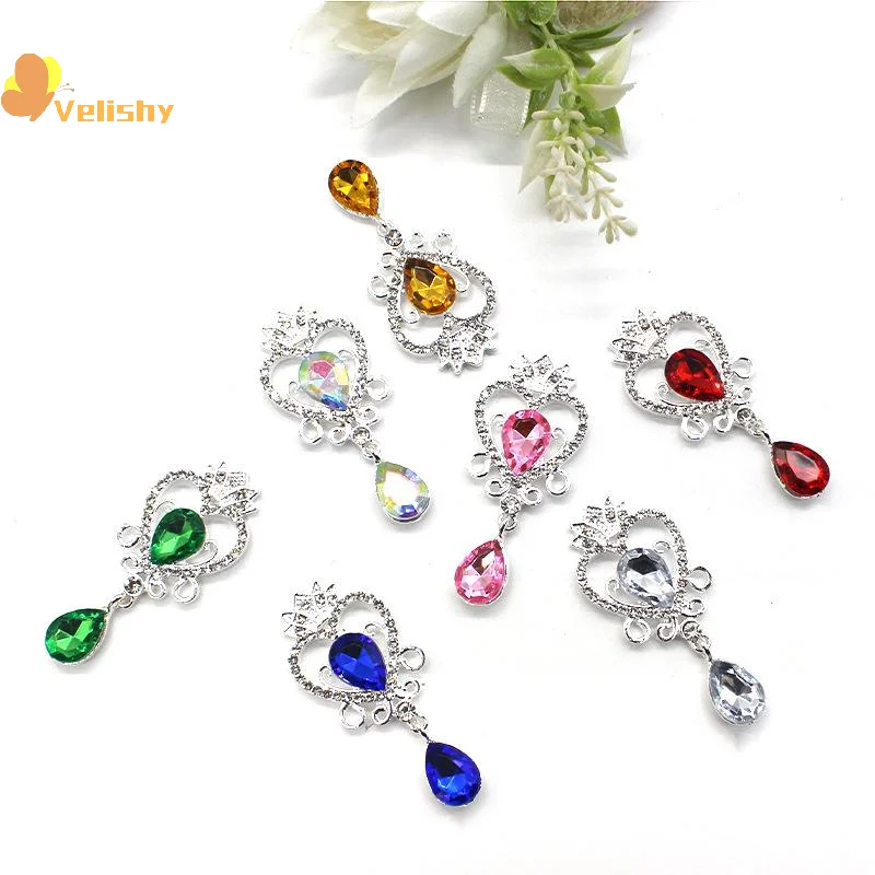 

Heart Crystal Rhinestone Brooch Accessories DIY Wedding Invitation Card Wine Glass Gift Box Creative Decoration