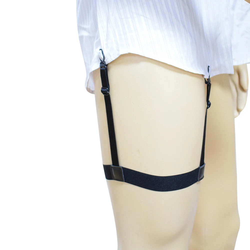 Male Shirt Garters Belt Stays Holder Non Slip Elastic Locking Clamps Keep Shirt Tucked Leg Thigh Suspender Garters Belt