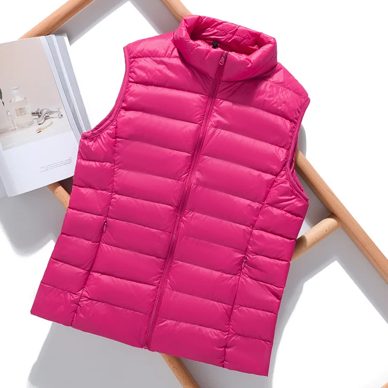 Plus Size 5XL 6XL 8XL Women Vest Down Ultra Lightweight Coat New Female Sleeveless Portable Packable Spring Puffer Jackets