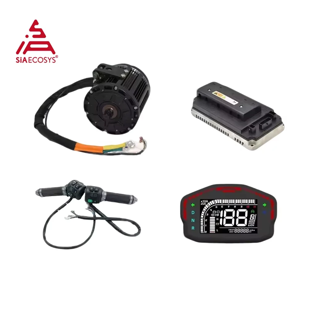 QSMOTOR QS138 V1 Off-Road Mid Drive Kit 3000W 70H 428 14T with Votol EM150SP and Z6 Throttle for Electric Motorcycle