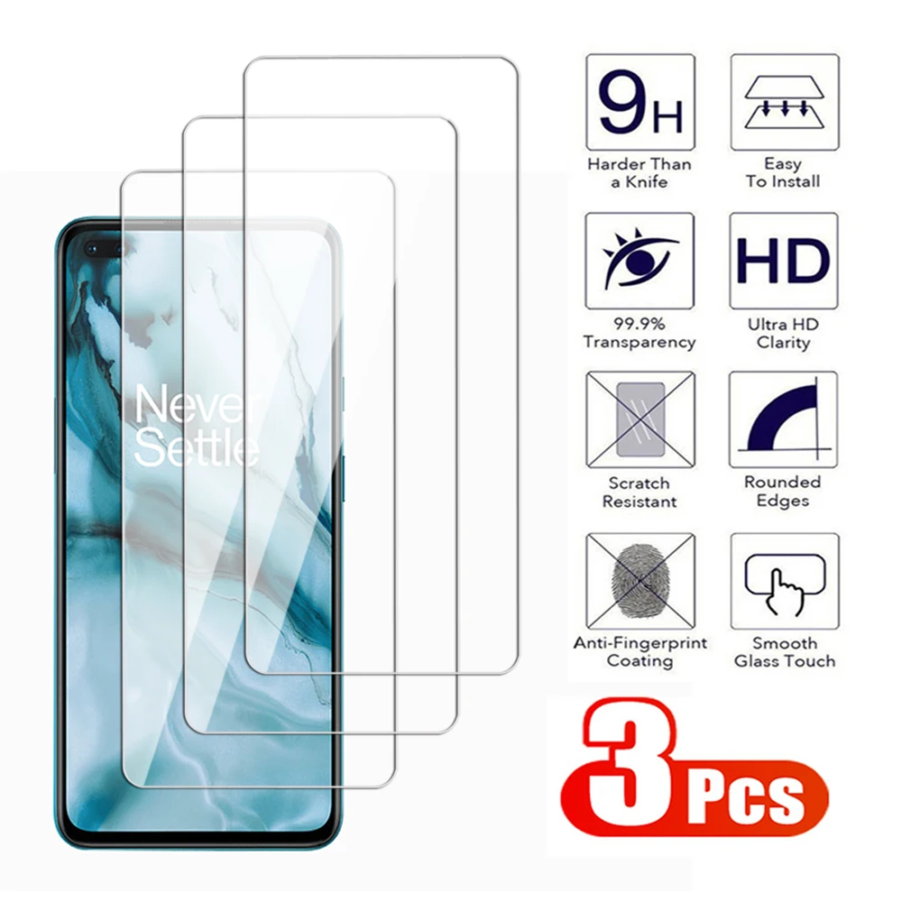 3pcs 9H Tempered Glass For OnePlus Nord CE 3 2 Lite 5G Screen Protecctor For OnePlus Nord 2T 3 Full cover Transparent glass Film