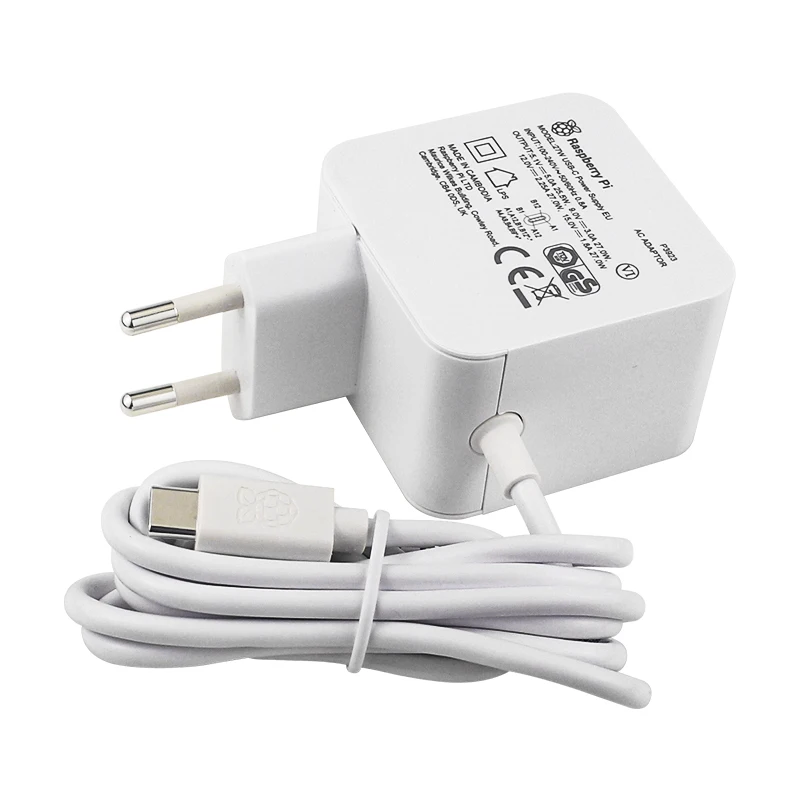 Raspberry Pi 27W USB-C Power Supply Official Power Adapter 5.1V 5A PD Charging Optional EU US UK Plug for Raspberry Pi 5