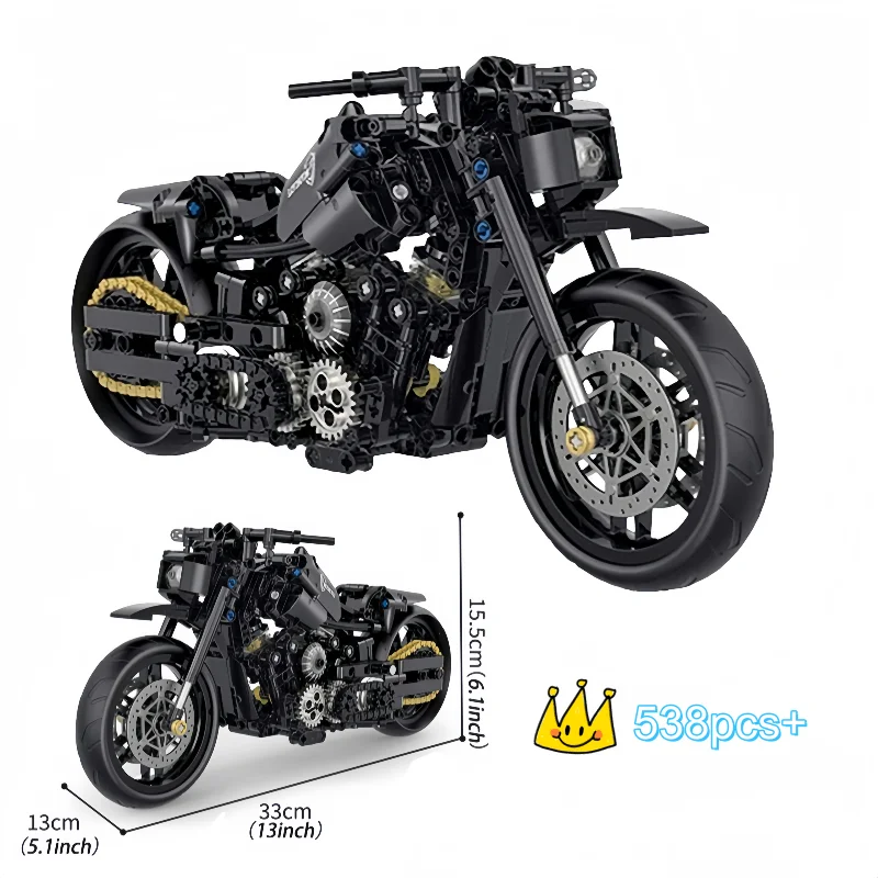 جديد التقنية دراجة نارية تجميع نموذج Duke Harleys دراجة نارية سباق السيارات اللبنات الطوب اللعب هدايا عيد الميلاد عيد الميلاد #1