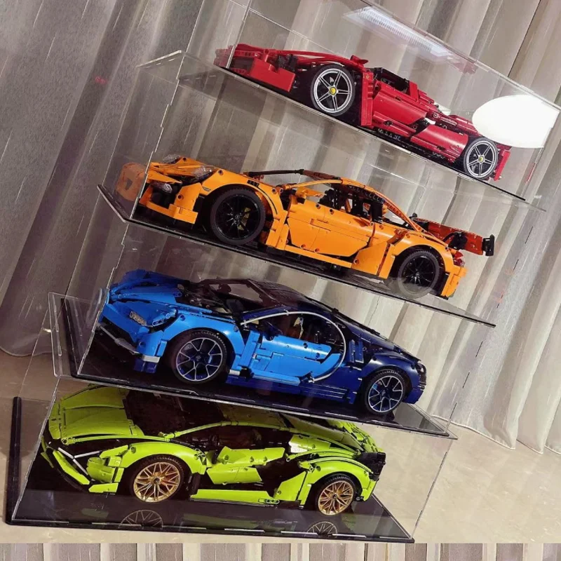 Transparent dustproof boxacrylic display boxsuitable for 1:14 building block car models handoperated transparent dustproof box