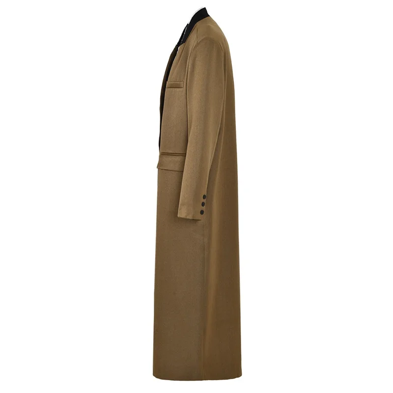 Cappotto da donna con scollo a V profondo retrò tasche Multiple due bottoni TopCoat unico marrone nero manica lunga soprabito più nuovo In magazzino