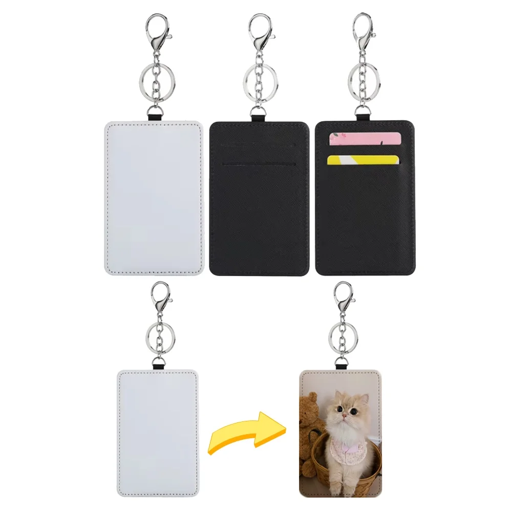 

20pcs Sublimation Blank Business Portable Luggage Tags Keychain Card Tag﻿ Work ID Card Case For Heat Transfer Print ﻿