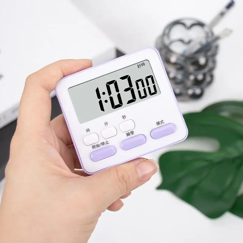 New 1Pcs Digital Display Kitchen Timer Cooking Alarm Clock Countdown Stopwatch Sleep Time Manager For Kids Students Home Use