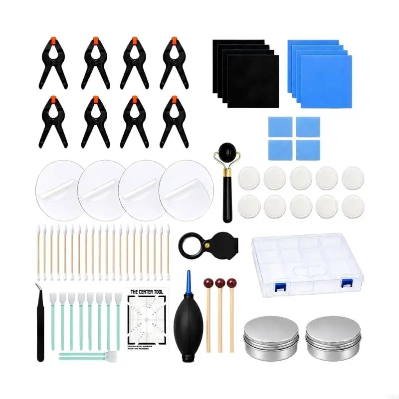 Trading Card Cleaning with 8 Card Holders and Centering Aid, Manual Card Care Set with Swabs and Storage Case for Y5GB