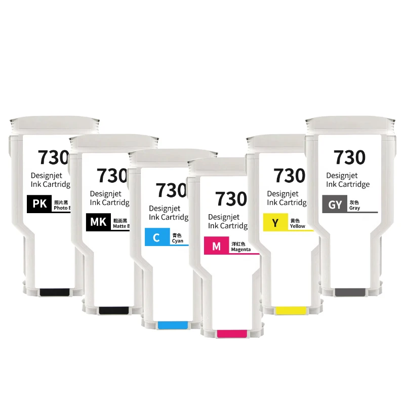 730 Ink Cartridge Compatible HP DesignJet T1600 T1600dr T1700 T1700dr T2600 T2600dr Ink Cartridge Plotter Large Format Printe