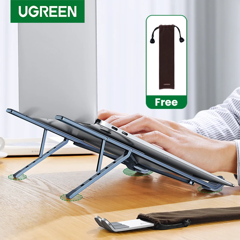 Ugreen portátil suporte para macbook ar pro dobrável de alumínio vertical notebook suporte para portátil macbook pro tablet suporte