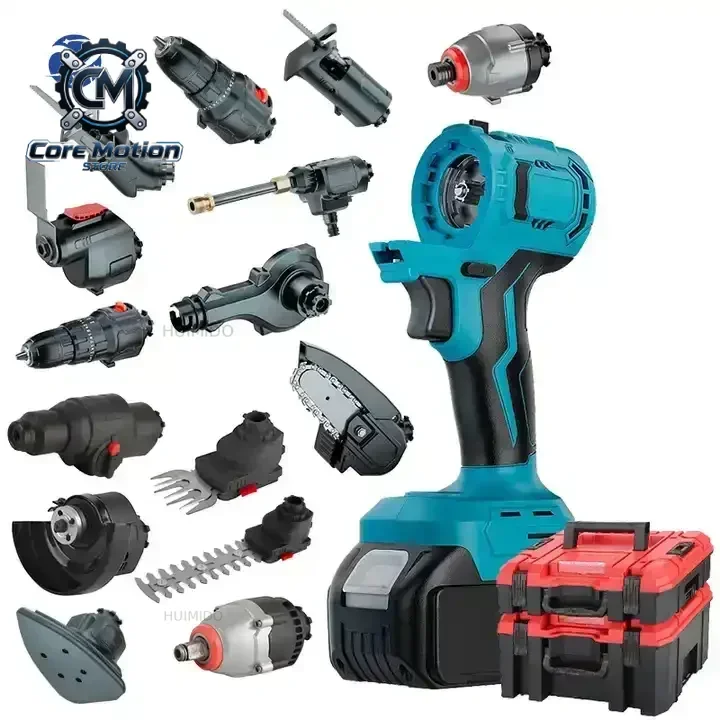 Electric Screwdriver Multi-Head Power Drill Set Power Tool Battery Drill Impact Wrench Brushless Motor Tool Combo Set