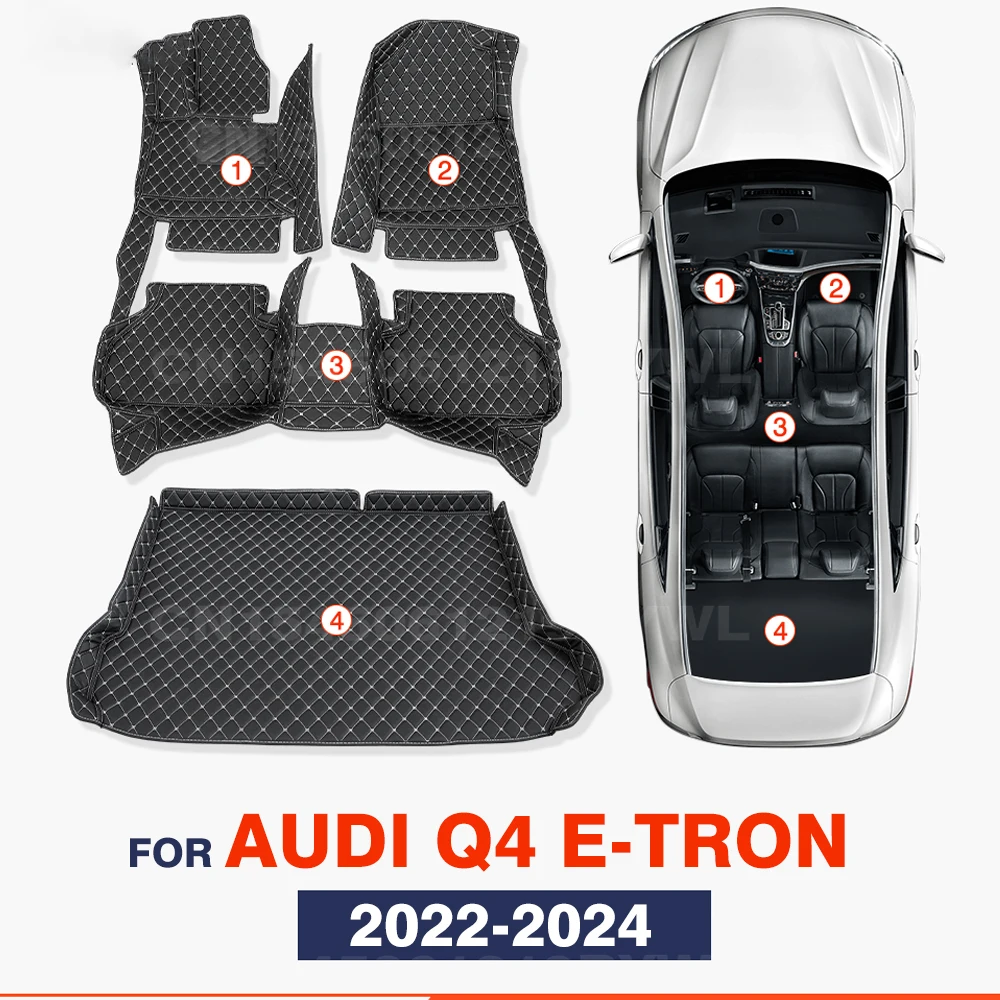 

Car Floor Mats For Audi Q4 e-tron 2022 2023 2024 Car Trunk Mat Custom Auto Foot Pads Carpet Cover Interior Accessories