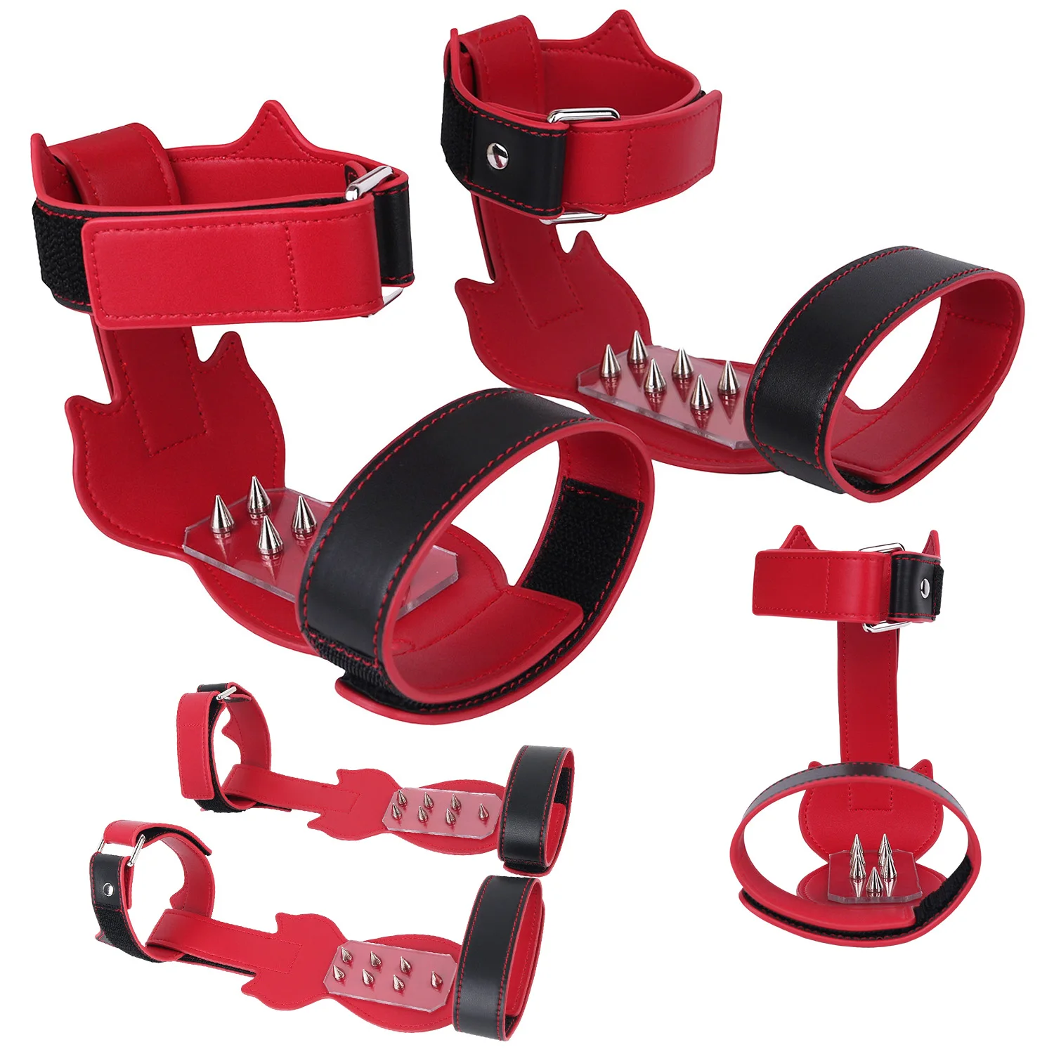 LICKER Spike Foot Pads Footrest Discipline Standing Restriction Standing Pants Waist And Leg Restraints Harness Body Binding