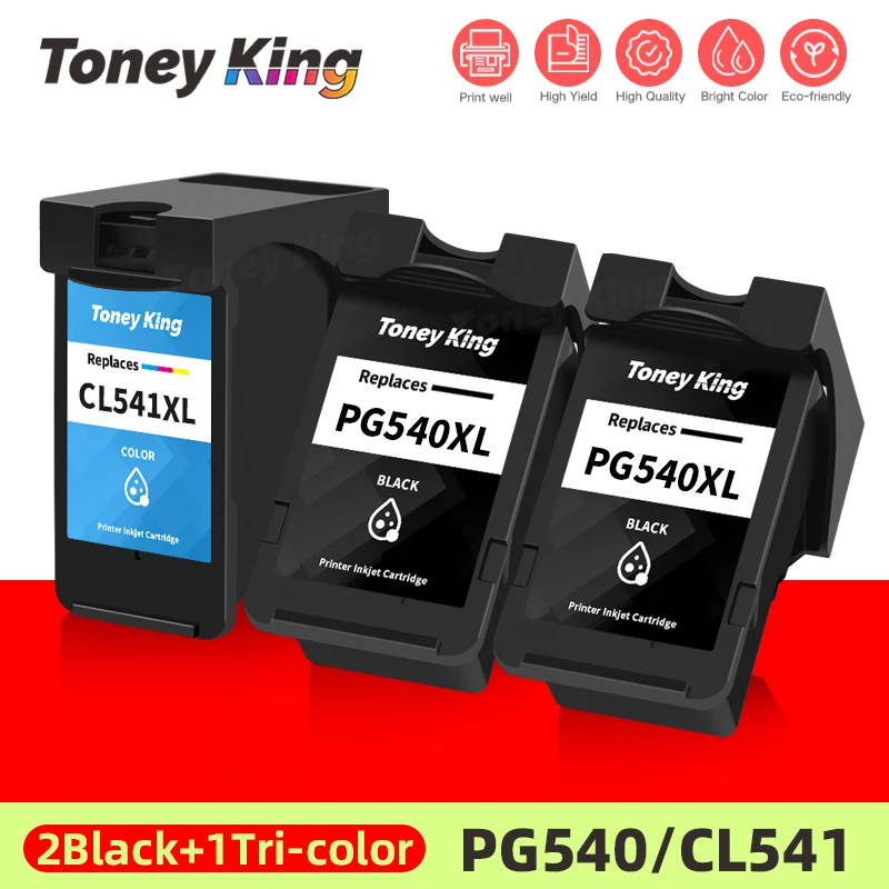 TONEY KING PG540XL CL541XL Printer Ink Cartridge PG-540 CL-541 For Canon PIXMA MX375 MX395 MX435 MX455 MX515 MX525 Printer