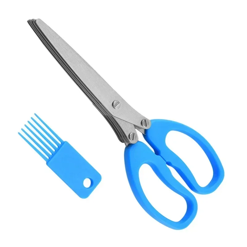 

Stainless Steel Knife 5 Pieces Herb Scissors Multifunctional Multi-Layer Onion Cutter Kitchen Accessories Kitchen Scissors