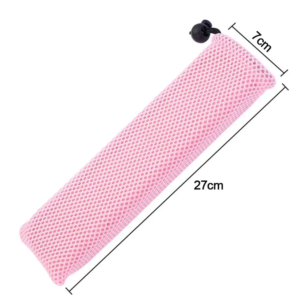 5Pcs Portable Travel Tableware Storage Bag Durable Nylon Mesh Drawstring Bag Chopsticks Spoon Straw Mesh Pouch