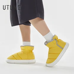 UTUNE-botas altas quentes para homens e mulheres, gancho e laço, palmilha de pelúcia, chinelos anti-respingo externos, walking relex, novo inverno