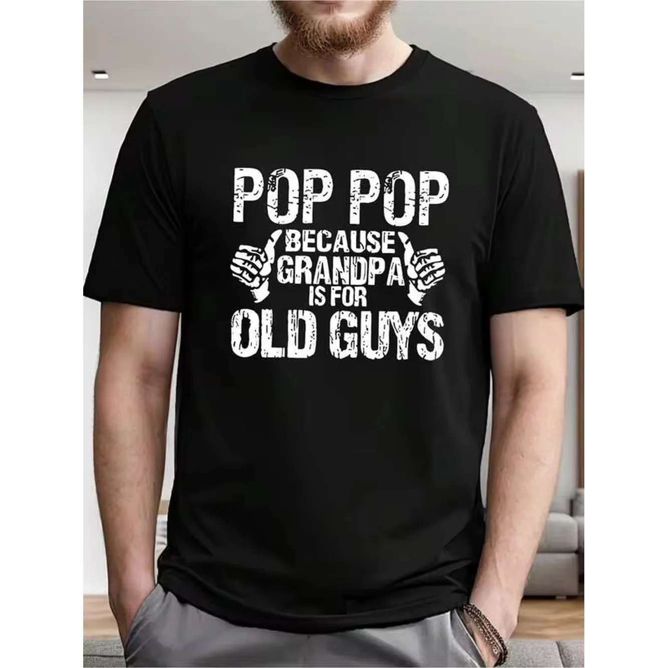 Pop Pop Print Tee Shirt Tees For Men Casual Short Sleeve T-Shirt For Summer