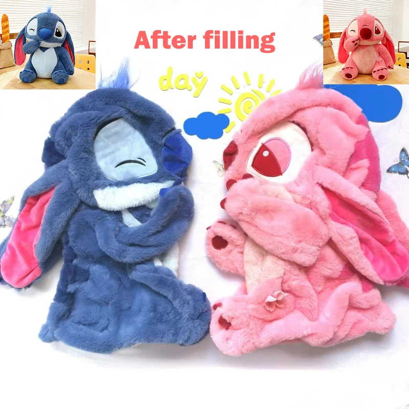 30-90CM Disney Lilo & Stitch Sakura Semi-finished Shell Leather Doll Cartoon Plush Toy Anime Stuffed Children's Birthday Gift