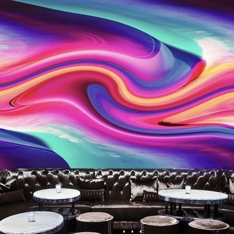 Modern simple and cool colorful abstract geometric three-dimensional workwear TV sofa background wall