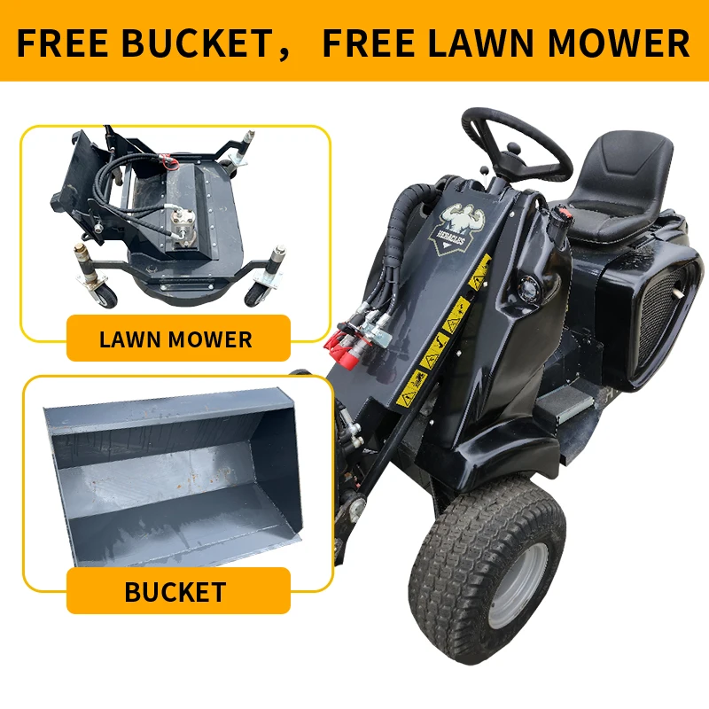 Spot ~ لودر منزلق صغير متعدد الوظائف ثلاثي العجلات، جرافة ديزل هيدروليكية خفيفة الوزن، وملحقاتها