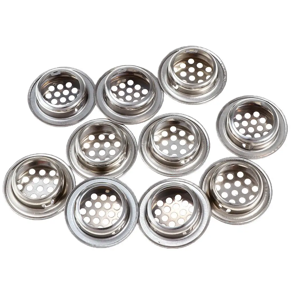 10 Pieces Housing Cover Stainless Steel Round Ventilation Hole Grid