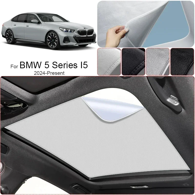 

Car Suede Fabric Anti-uv For BMW 5Series I5 2024-2026 Electrostatic Adsorption Sunroof Sunshade Auto Heat Insulation Skylight