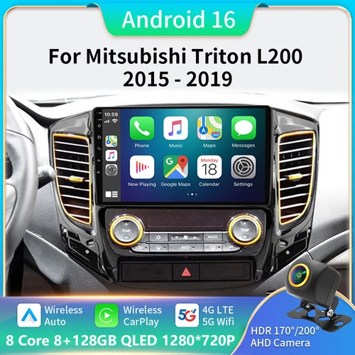 Imagen 1 del producto Android 16 Carplay para Mitsubishi Pajero Sport 3 L200 5 Triton 3 2015 2016 2017 2018 2019 Radio de coche GPS reproductor de vídeo Multimedia