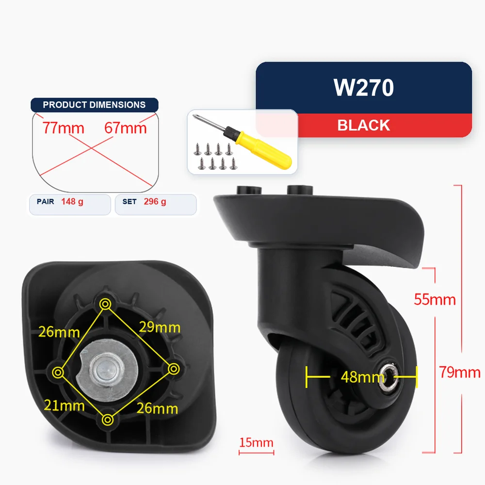 Replacement Luggage Wheel For Samsonite BL-105 For Delsey BL-105 For Benlun BL-105 For Samsonite L-105 Caster Repair Part