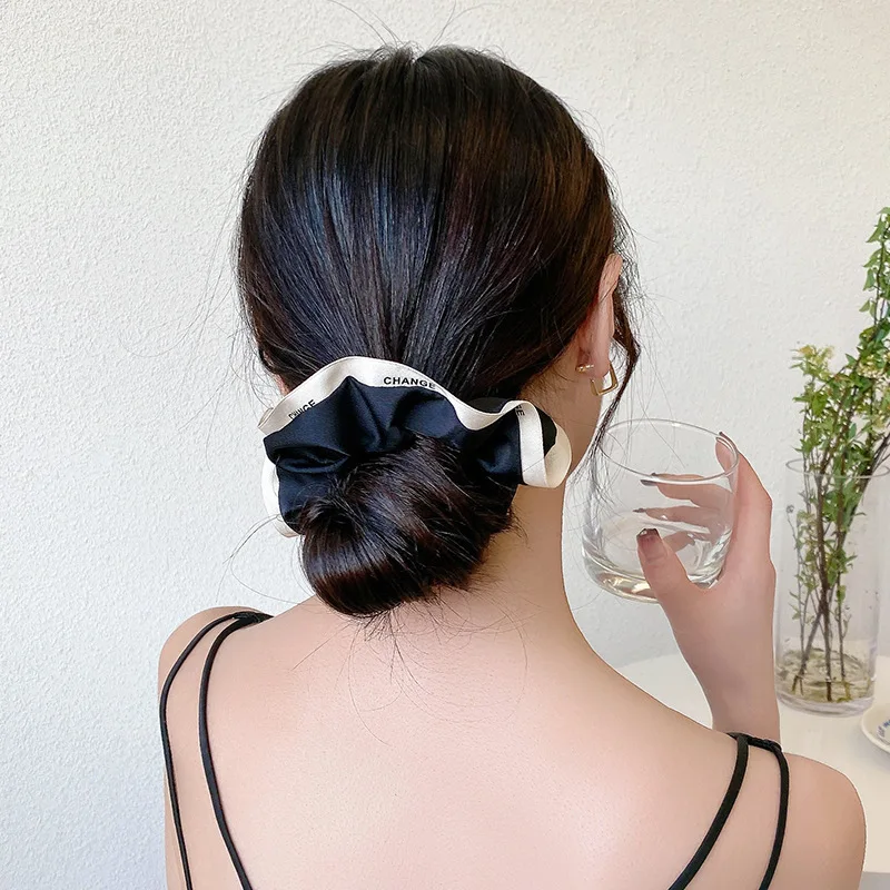 Korean Woman Bubble Scrunchies Contrasting Color Elastic Hairband Girls Rubber Band Lady Hair Accessories Hair Ties Ponytail Hol