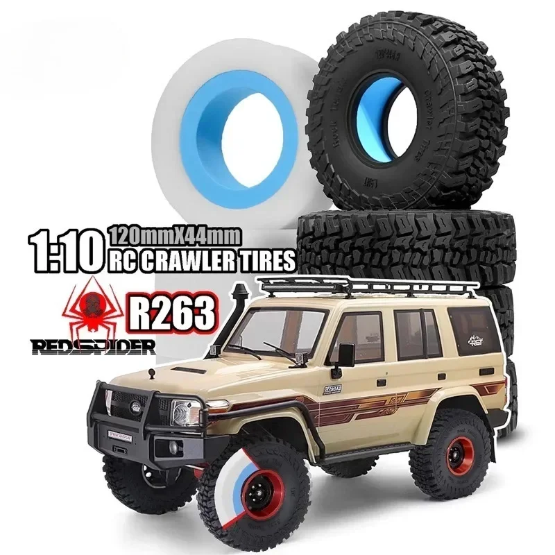 4PCS 1.9'' Crawler Tires + Dual-Stage EVA Foam Inserts - for 1/10 RC Crawler TRX4/TRX6, Axial SCX10 GEN7/8 (90046) - Upgrade Kit