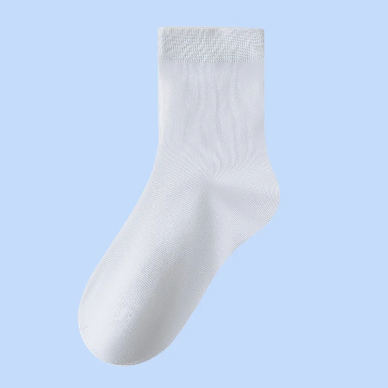 Chaussettes mi-tube en coton fin pour hommes et femmes, absorbant la transpiration, chaussettes respirantes, monochromes, haute qualité, mode, 5/10 paires