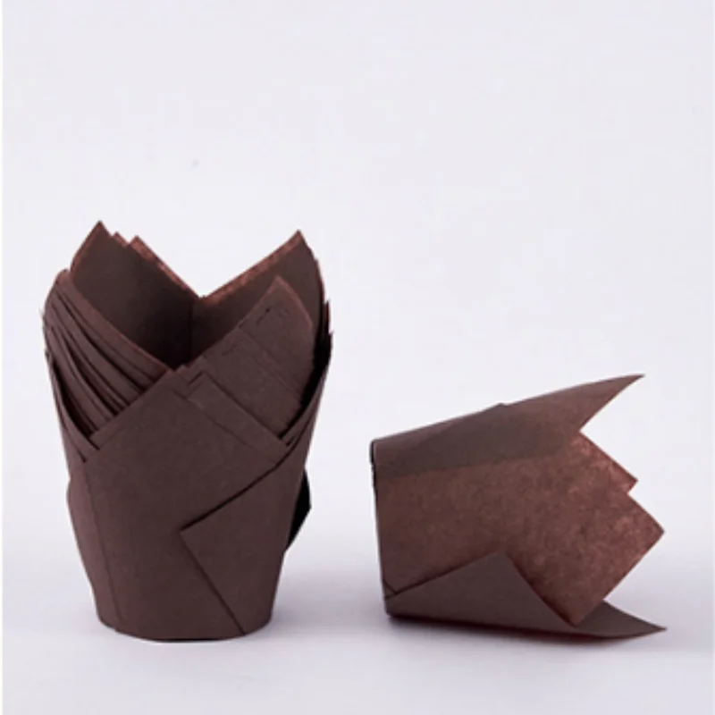 Anti-Oil Disposable Tulip Flame Muffin Paper Cups, High Temperature Resistant Baking Liners, Oven Air Fryer Accessory for Homema