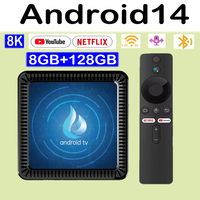 Q17 Smart TV Box Android14 Allwinner H313 8K 8G+128GB ROM Dual-Band WiFi (2.4G/5G) BT5.2 Google  Voice Remote Media Player