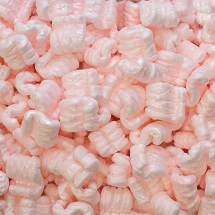 

1 Cu Ft Pink Packing Peanuts AntiStatic S Shaped Cushion for Shipping Void Filling Storage Protect Your Goods