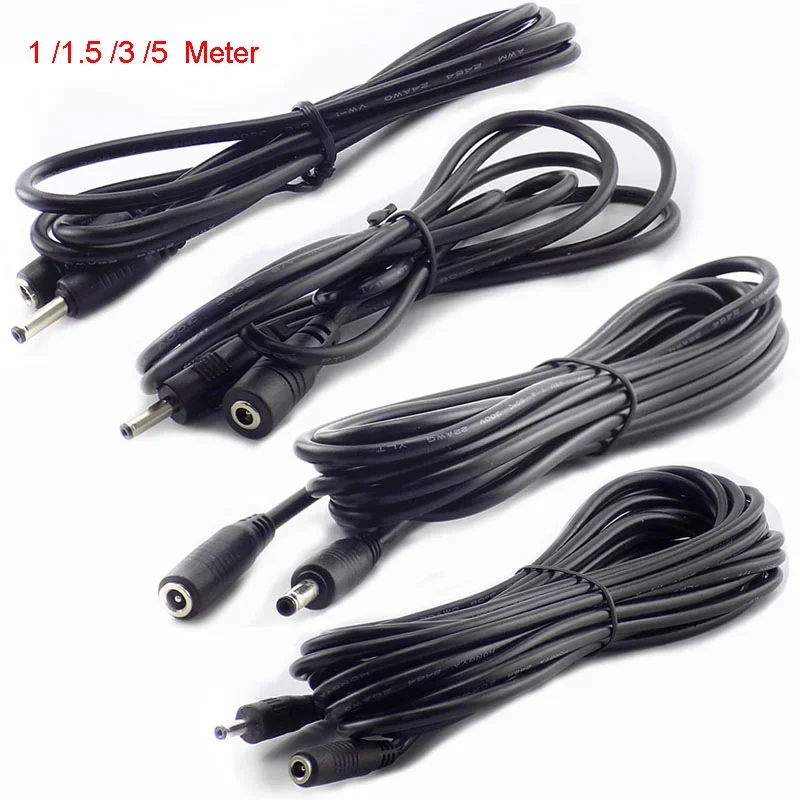 

DC Extension Cable 1M 1.5M 3M 5M 3.5mm X 1.35mm Female To Male Plug for 5V 2A Power Adapter Cord Home CCTV Camera LED Strip